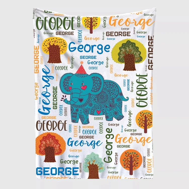 BlanketCute-Personalized Lovely Kid Animals Blanket with Your Kid's Name | 07
