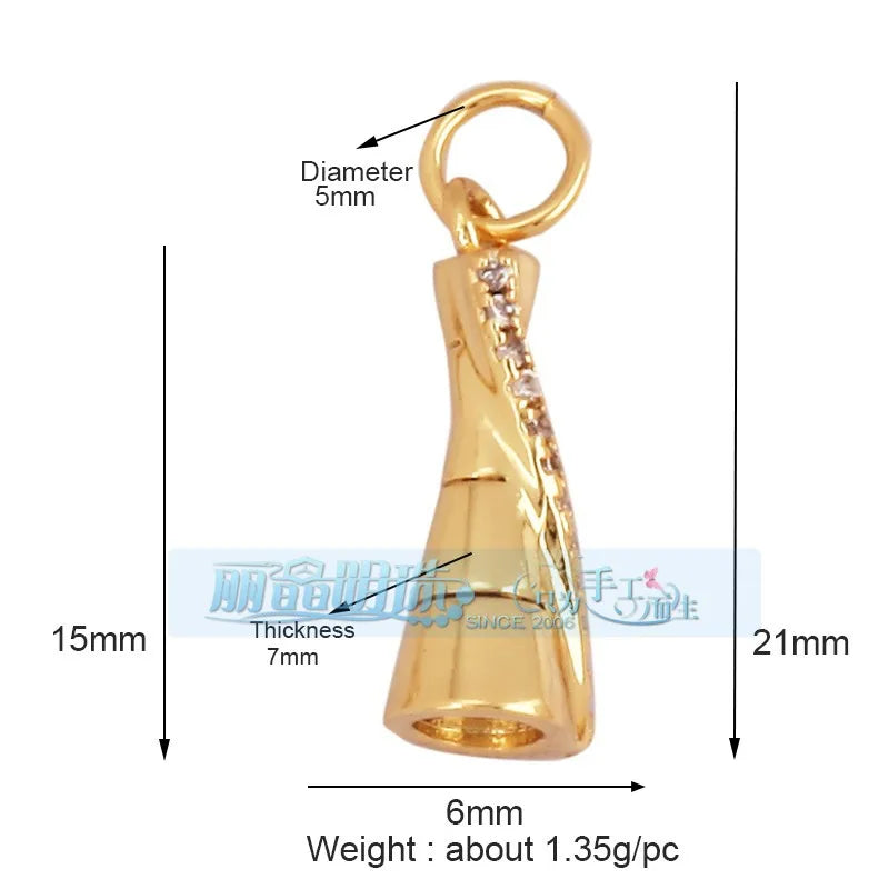 1 Piece 15 * 19mm Hole 5~5.9mm Copper Zircon Letter Heart Shape Pendant Jewelry Accessories