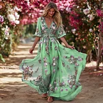 Bohème Pink Rose Sequin Light Pink V-neck Short-sleeved Dress - Image 6