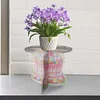 Acrylic Butterfly Round Flower Pot Riser Potted Plant Holder Rack Kit