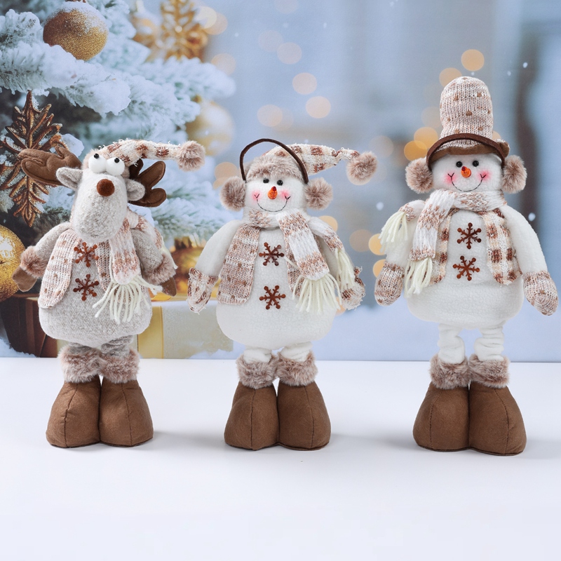 Tegooe Telescopic Plush Reindeer Christmas Decoration - Adjustable Height Holiday Doll