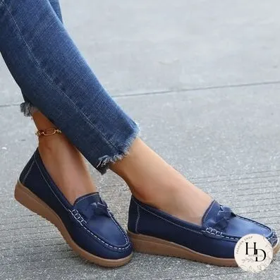 Weave Wedge Heeled Loafers