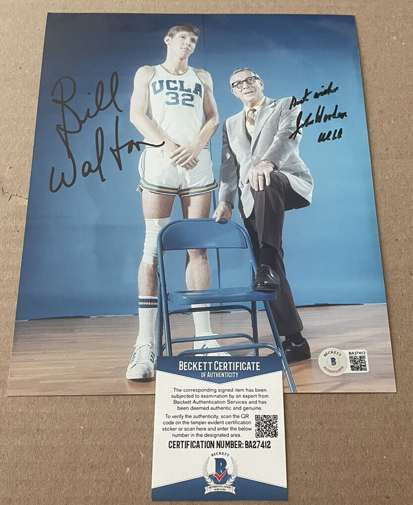 BILL WALTON/JOHN WOODEN SIGNED UCLA BRUINS 8X10 Photo Poster painting BECKETT CERTIFIED