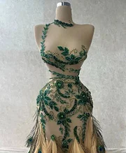 Peacock Feather Prom Dress