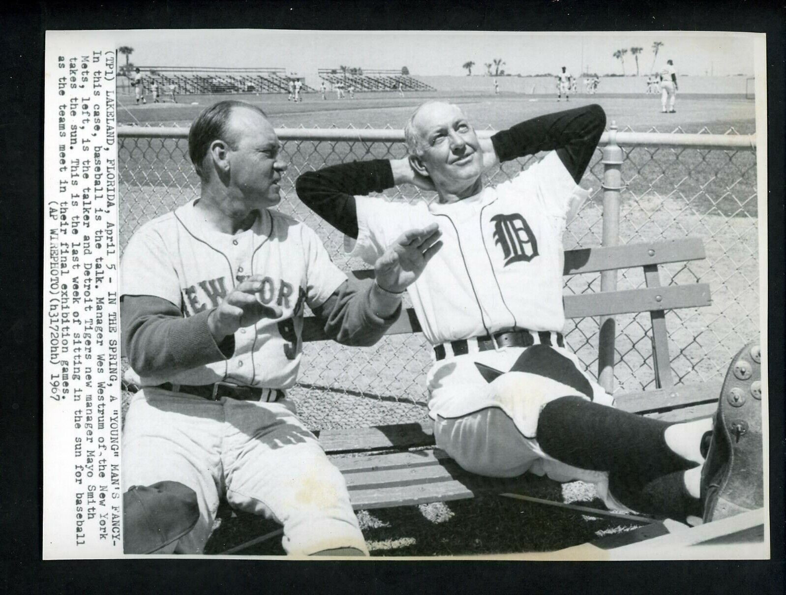 Mayo Smith & Wes Westrum Lakeland 1967 Press Photo Poster painting New York Mets Detroit Tigers