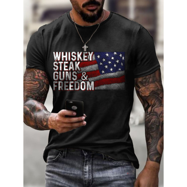 Men's Printed Casual Round Neck Short Sleeves
