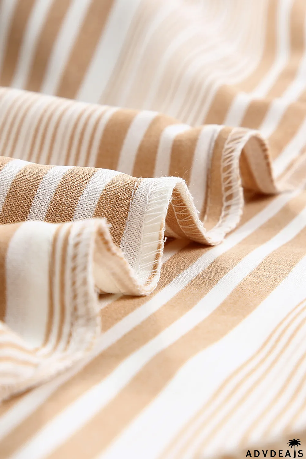 Loose Button Back Striped Blouse