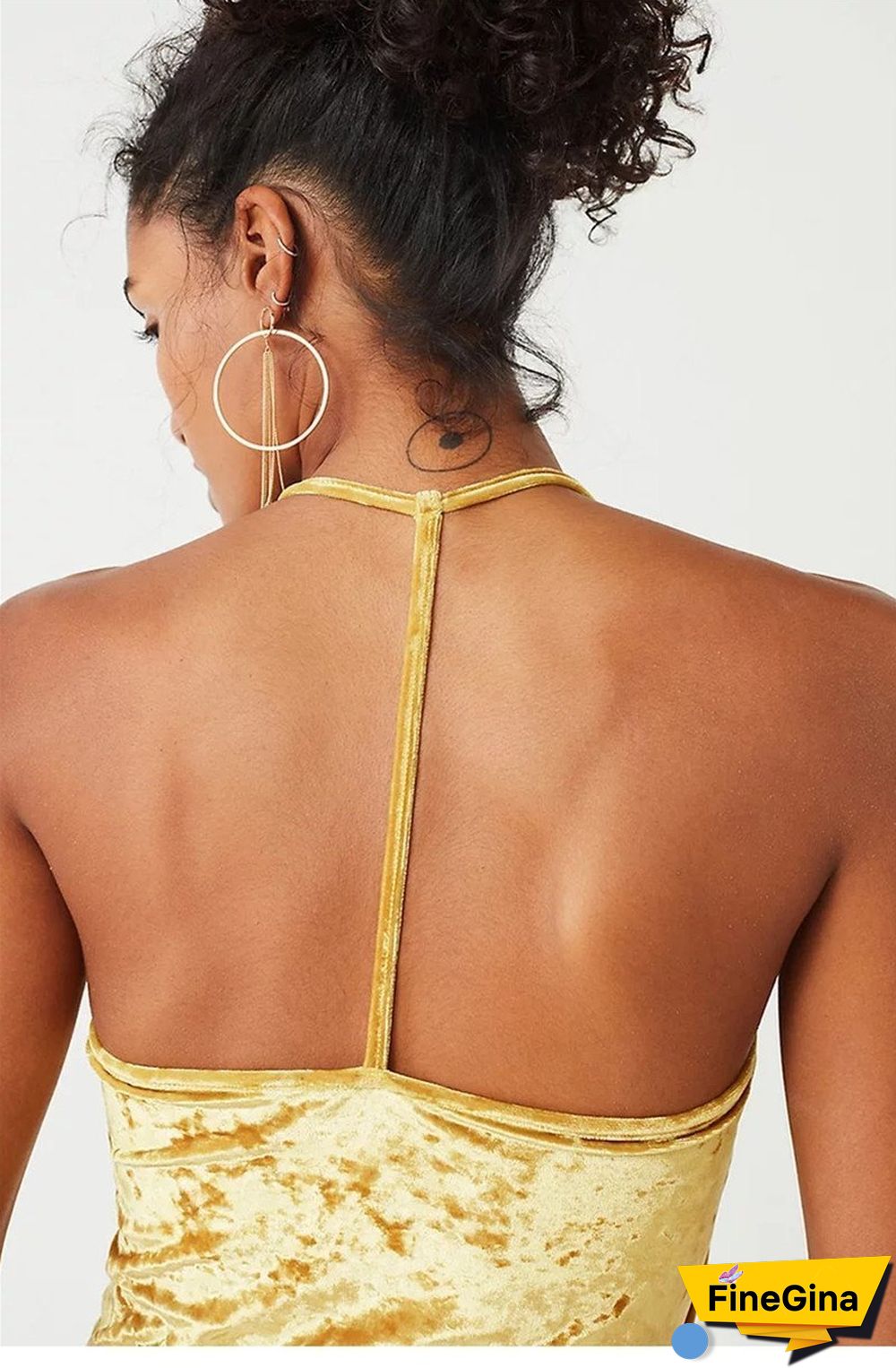 Sexy Halter Plain Velvet Vest