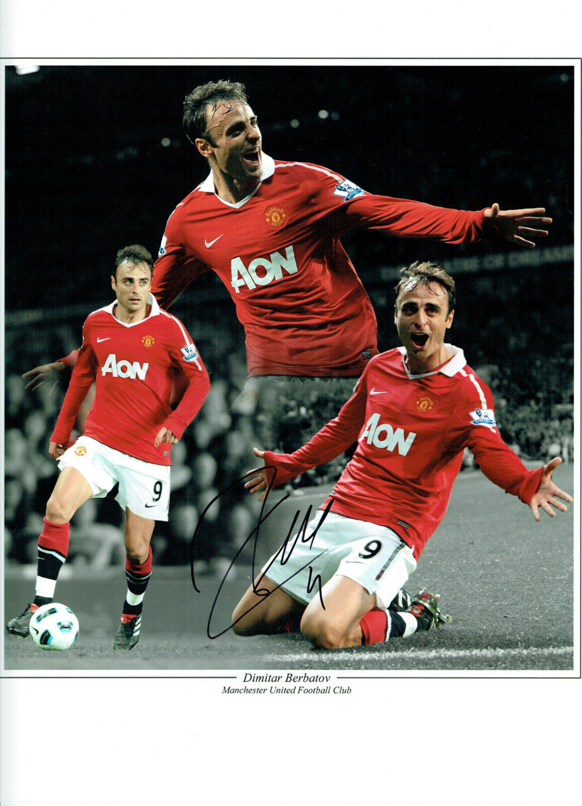 Dimitar BERBATOV Signed Autograph Manchester United LEGEND 16x12 Photo Poster painting AFTAL COA