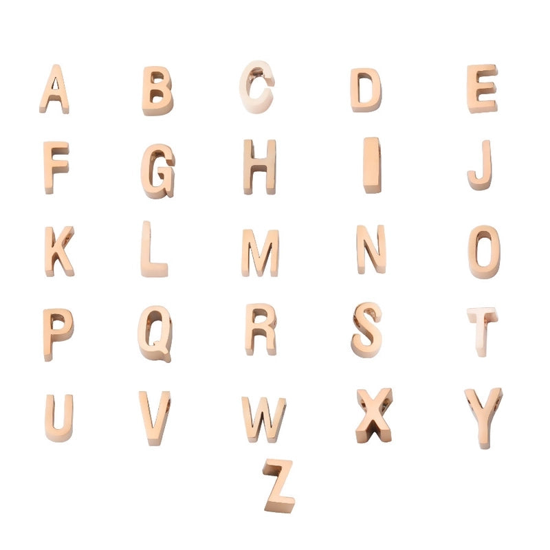 1 Piece Stainless Steel 18K Gold Plated Rose Gold Plated Letter Polished Pendant