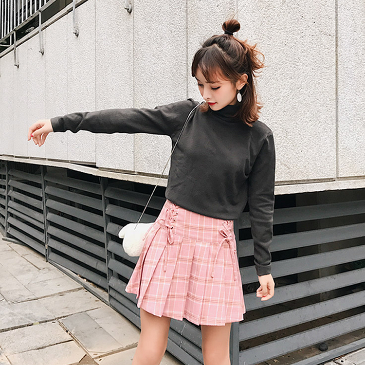 Plaid Pleated Skirt - Modakawa Modakawa