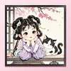 Cat Girl-11CT Stamped Cross Stitch 50*50cm/19.69*19.69in tapestrymarket