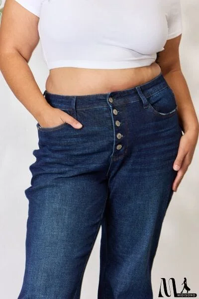 MidiSono - Judy Blue Full Size Button-Fly Straight Jeans