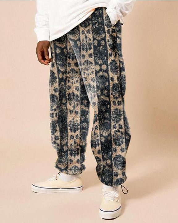 Fall/winter retro print trendy men's casual pants