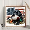 American Flag And Hound Round Diamond Diamond Painting 30*30cm