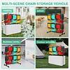 [US Local Warehouse] Folding Chair Rack with Locking Rubber Wheels Folding Chair Cart 88 Lbs Capacity Chairs Storage Dolly for Weddings & Events