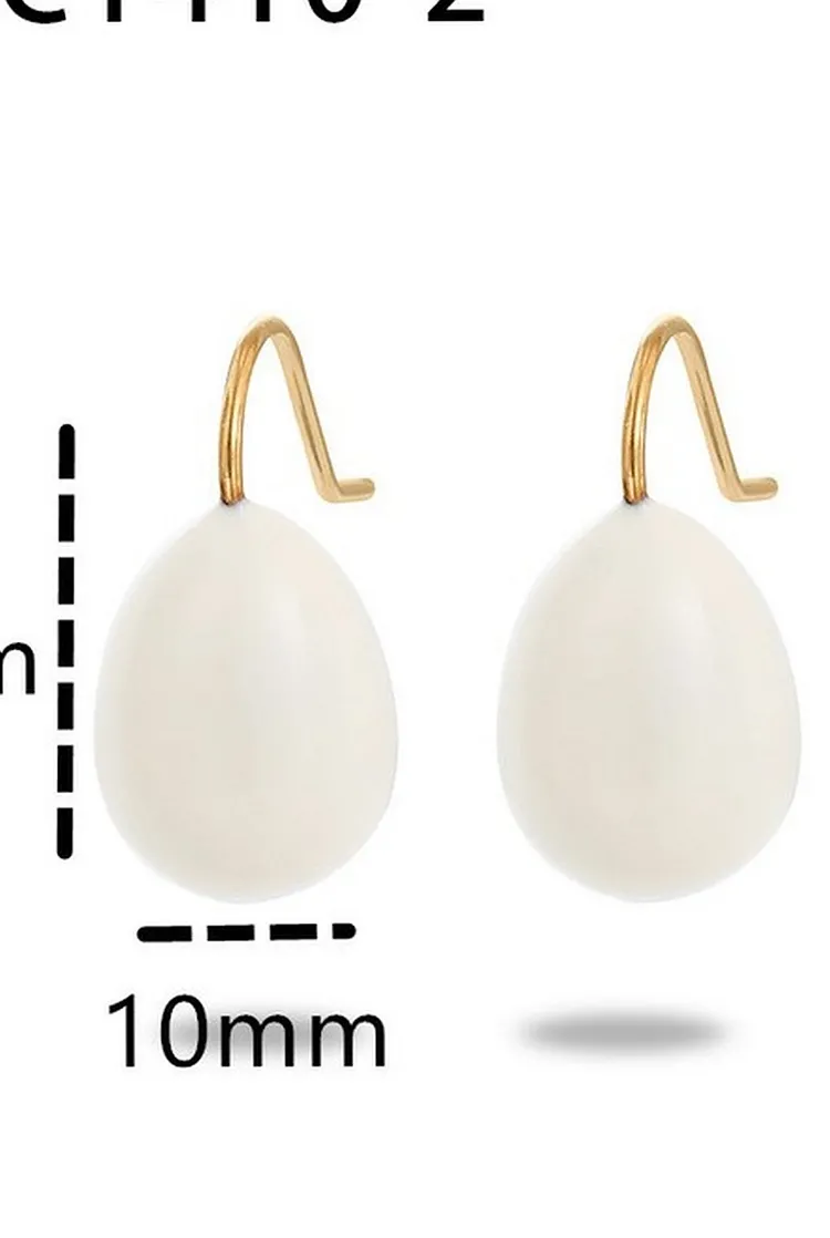 Summer Color Drop Earrings for Women in Stainless Steel with Enamel Detail