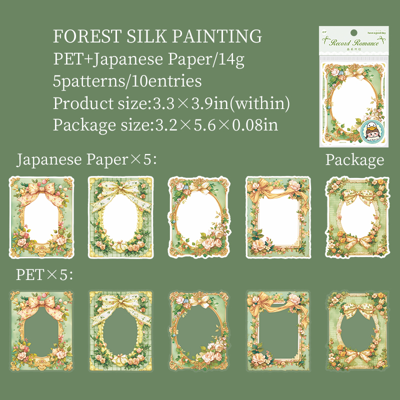 Sticker - Record Romance Series Vintage Lace Flower Border Landscaping 