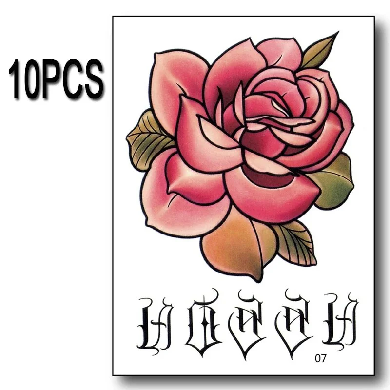 Sdrawing Waterproof Temporary Tattoo Sticker Hand flower tattoo Rose Fake flash Tattoo Arm Foot Back body art Girl Women Men