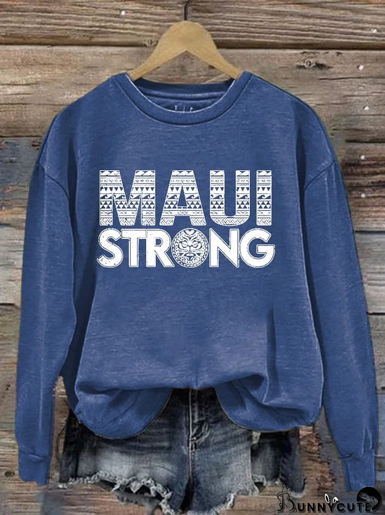 Women's Maui Strong Print Long Sleeve Sweatshirt