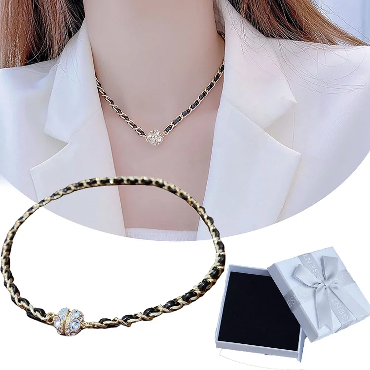 Stylish Magnetic Braided Leather Necklace