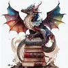 Flying Dragon In Book-Paint by Numbers Acrylic Paintingg 40*40CM(Watercolor)