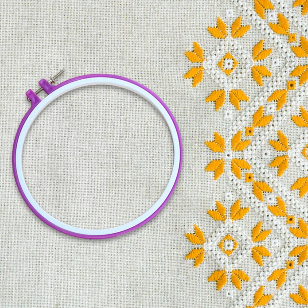 5pcs Cross Stitch Circle Set DIY Craft Round Hand Embroidery Hoops Rings