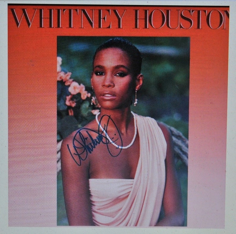 WHITNEY HOUSTON Signed Debut Album Rare 1985 wCOA