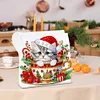 >SALE<Acrylic Christmas Cats Double Sided Diamond Painting Paper Towel Holder