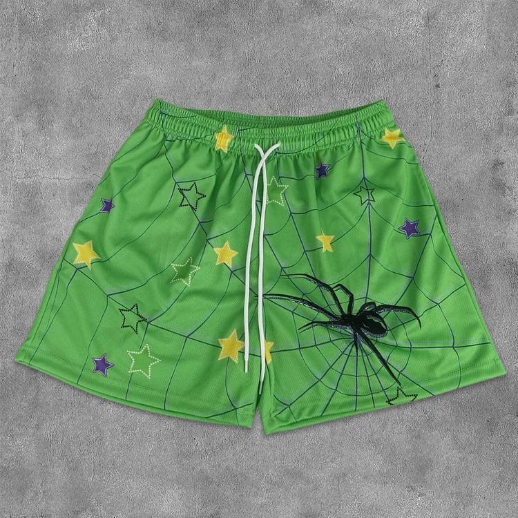 Spider Star Art Graphics Mesh Shorts