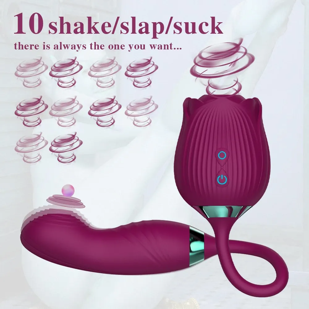 The Rose Vibrator for Women with Retractable Vibrating Egg-Uxolclub