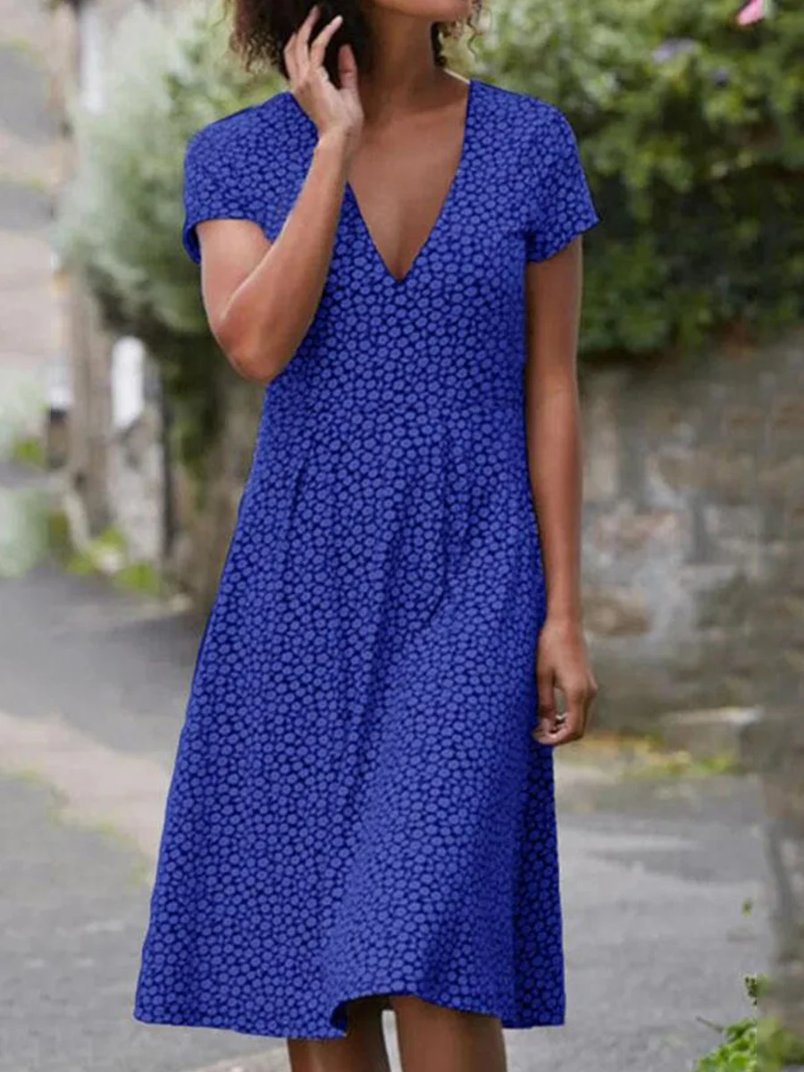 Maternity Casual Print Short Sleeve Dress