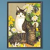 Katzen DIY, teilweise Bauch, Vollrundbohrer, Diamantkunst, Malsets, Diamanten, Gem, Gem-Kunst f&uuml;r Erwachsene, Anf&auml;nger, Wohnkultur 45x60cm.