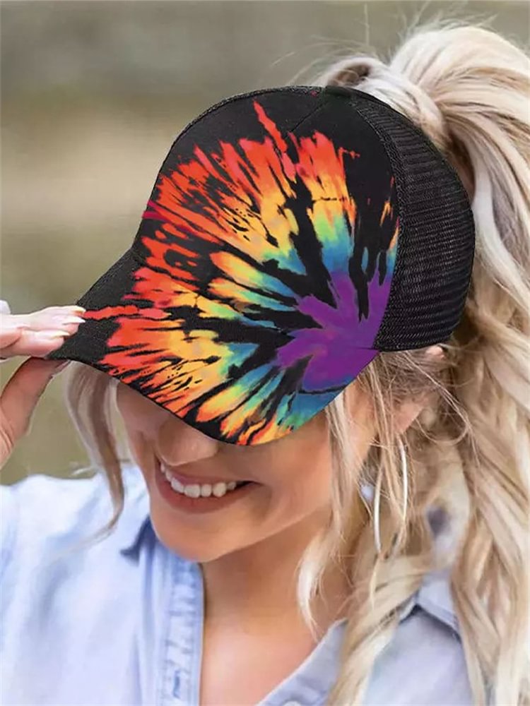 Comstylish Rainbow Inspired Tie Dye Breathable Cap