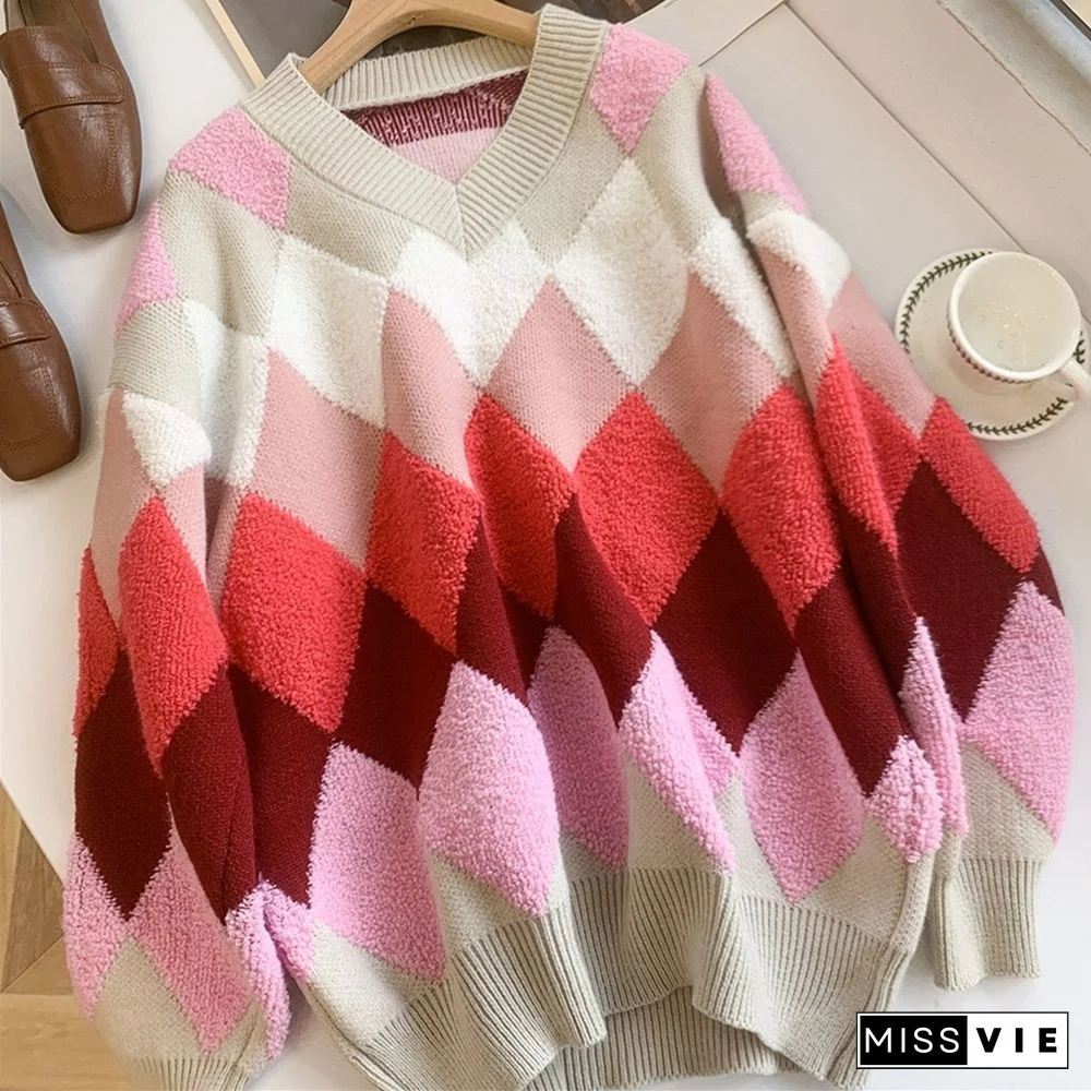 Candy Gradient Gingham Pullover
