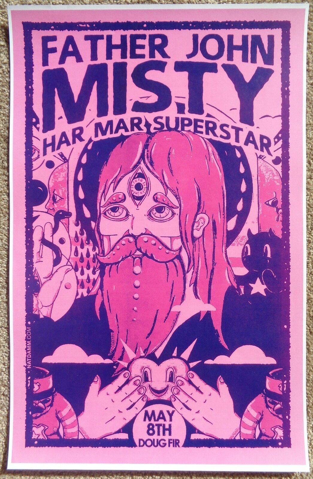 FATHER JOHN MISTY Gig POSTER May 2012 Portland Oregon Concert