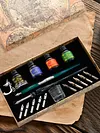 Starry Sky Glass Fountain Dip Pen Stationery English Calligraphy Pen Gift