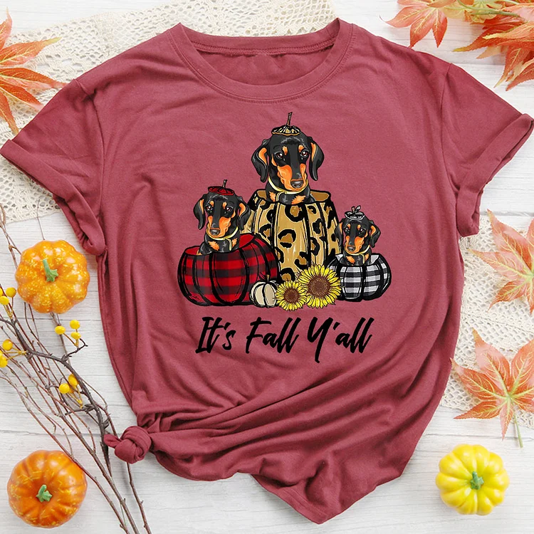 Dachshund Pumpkin Autumn Thanksgiving T-Shirt-599784