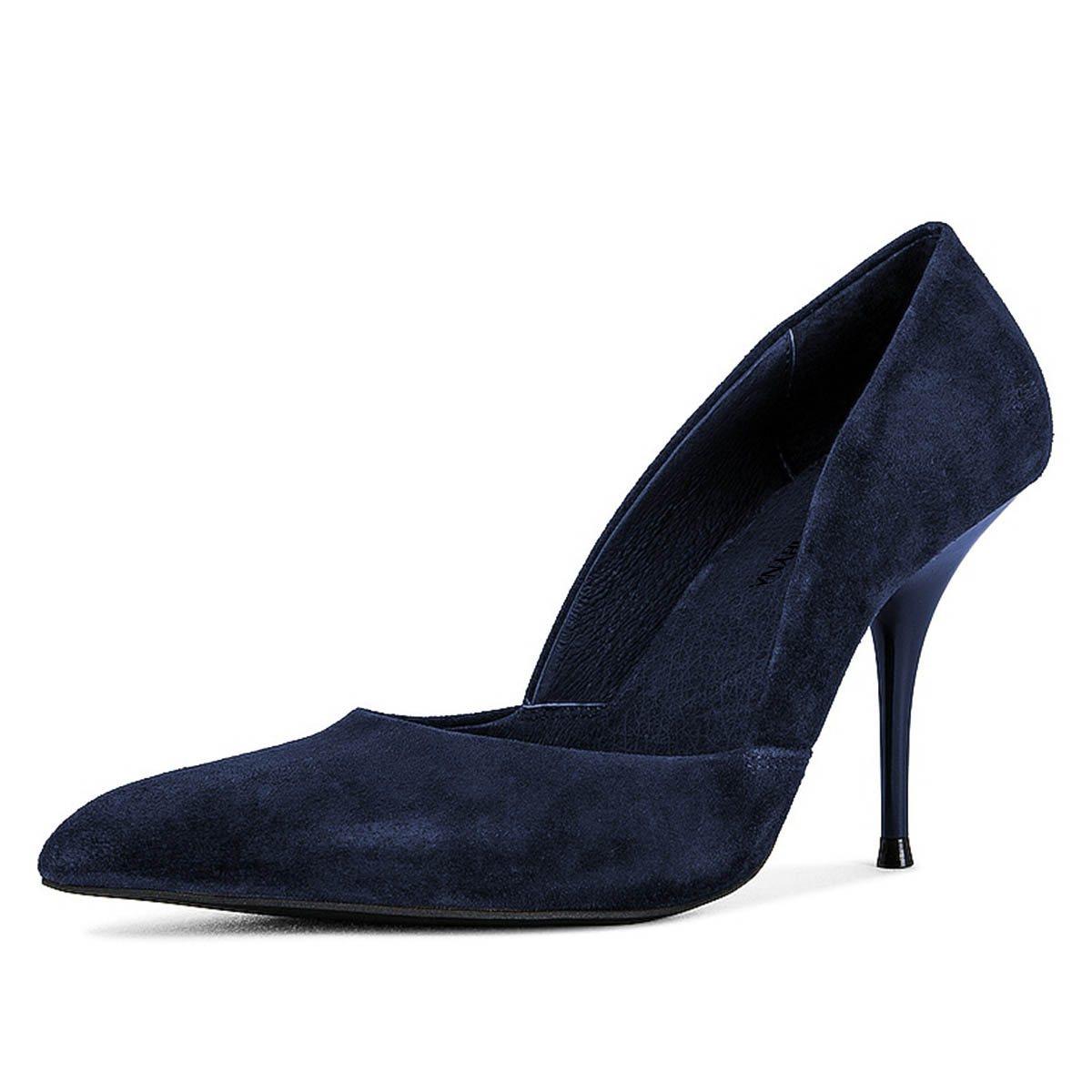 Faux Suede Pointed Toe Navy Blue Stiletto High Heels for Women Nicepairs