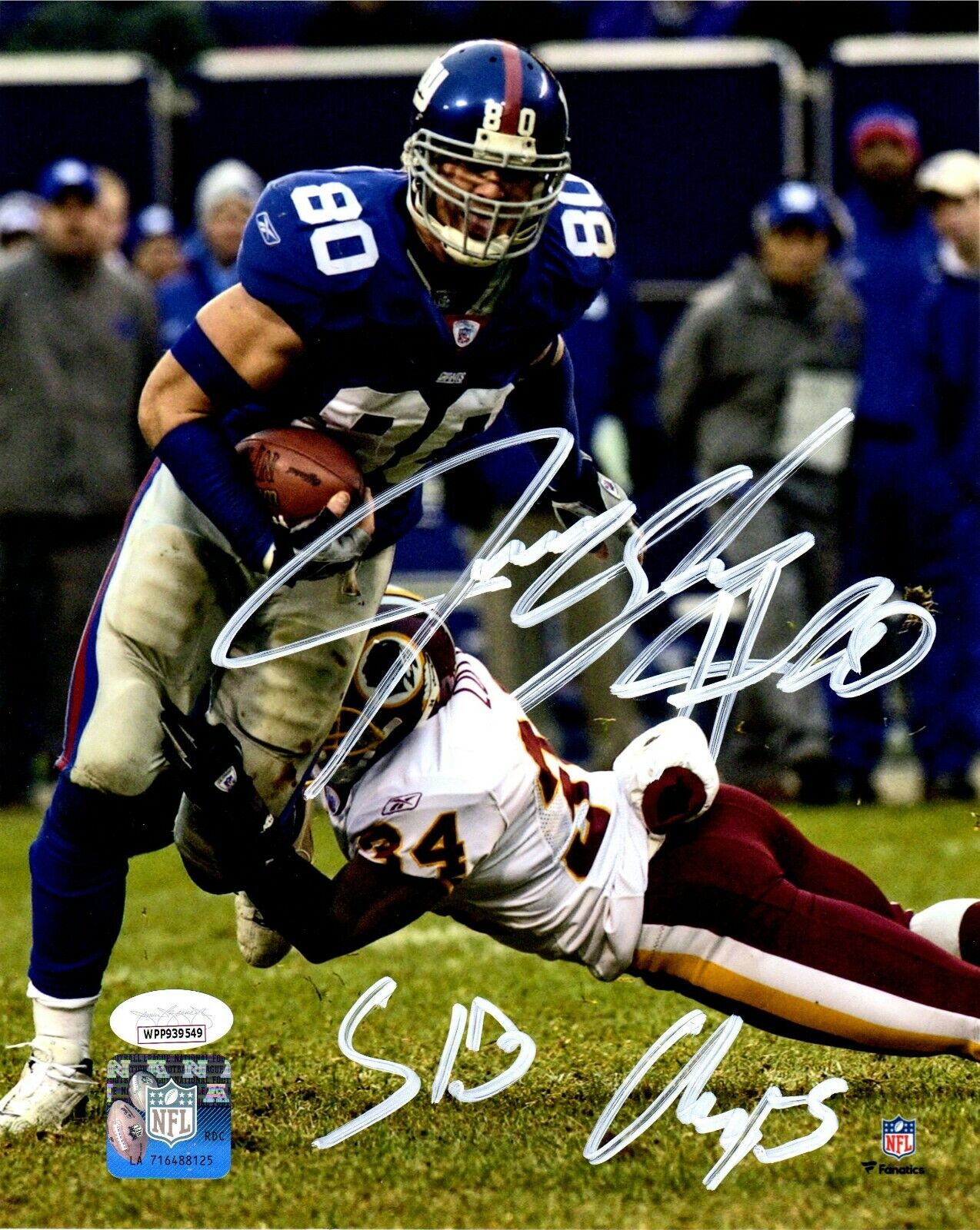 Jeremy Shockey autographed signed inscribed 8x10 Photo Poster painting New York Giants JSA COA