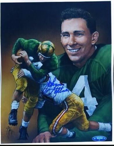 Johnny Lattner Heisman Autograph Tristar 8x10 Photo Poster painting Authentic