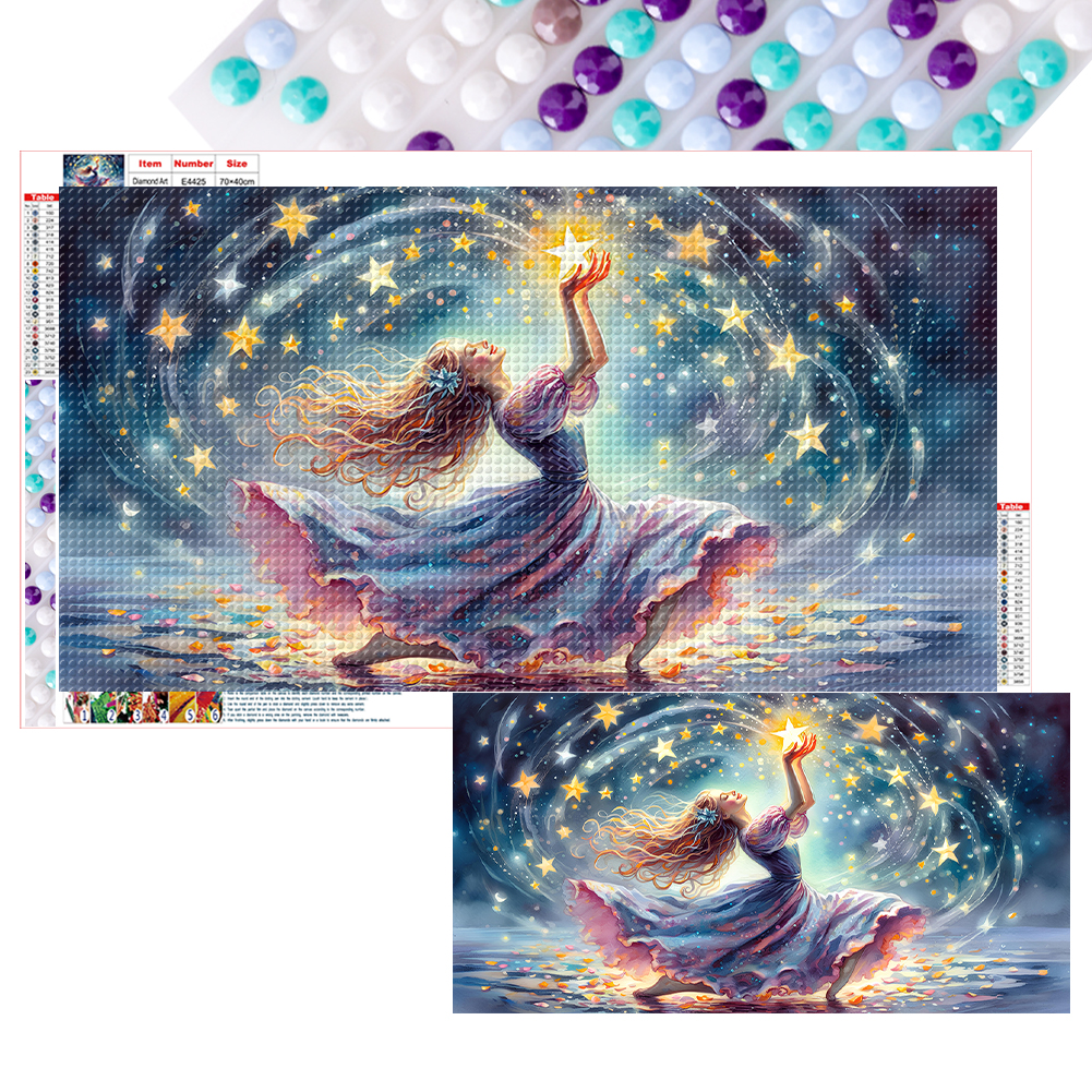 Girl 70*40cm(canvas) full round drill diamond painting