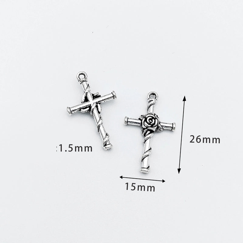 10 Pcs/package Retro Cross Alloy Plating Pendant Jewelry Accessories