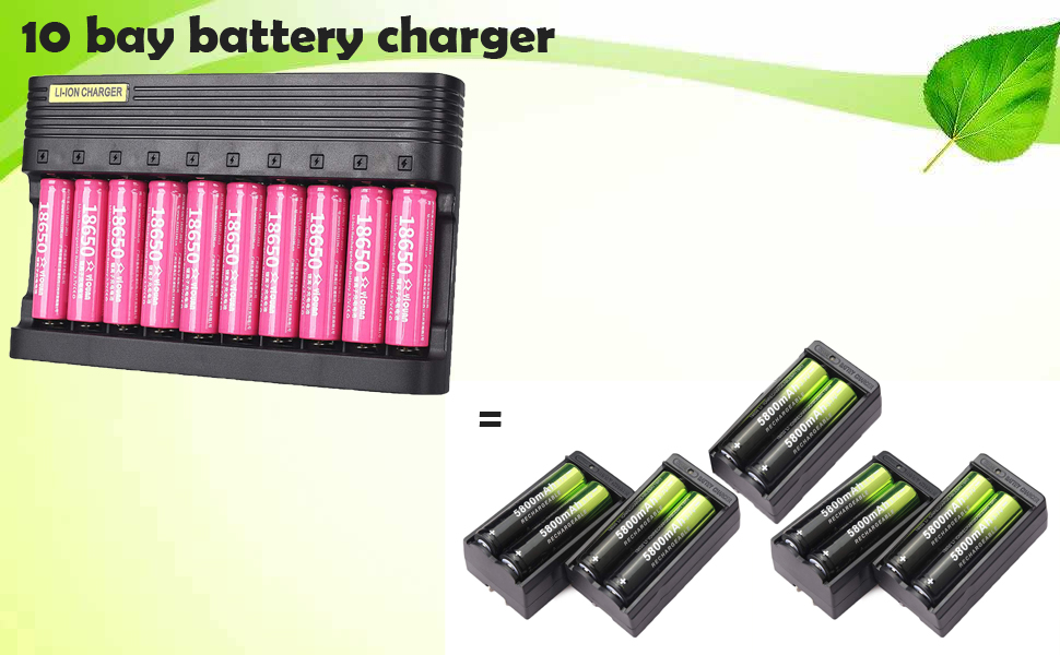 18650 Battery Charger 10 Bay