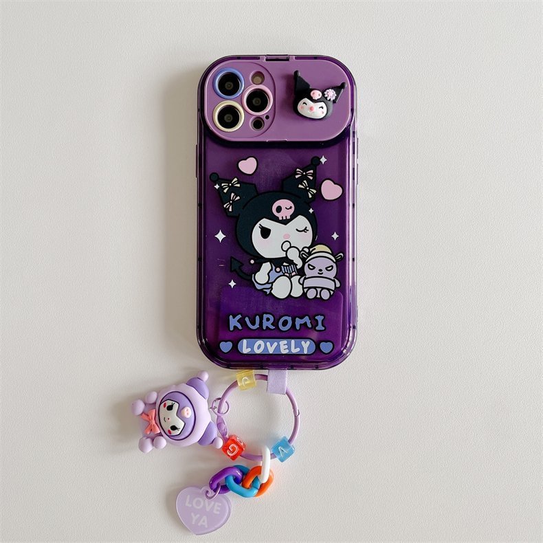 Kawaii Cartoon Flip Mirror Stand Phone Case