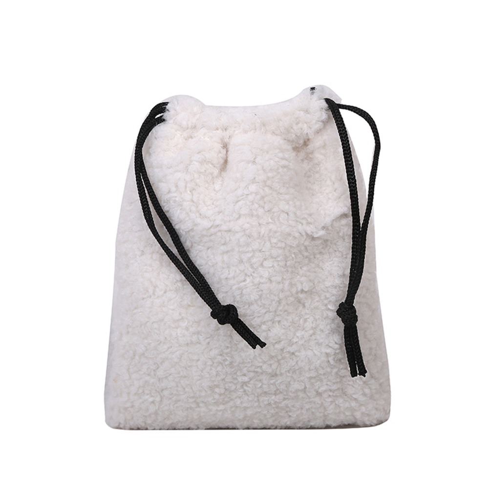 

Simple Solid Plush Drawstring Purse Autumn Street Crossbody Bag Tote, Style 2, 501 Original