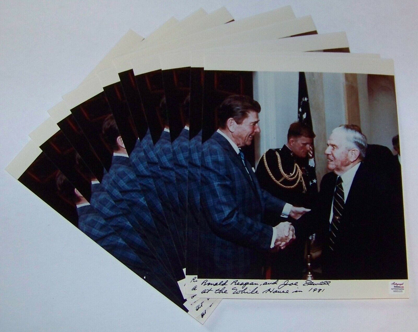 10 Joe Sewell Extensive Ronald Reagan Inscription Signed Baseball Photo Poster paintings AR COA!