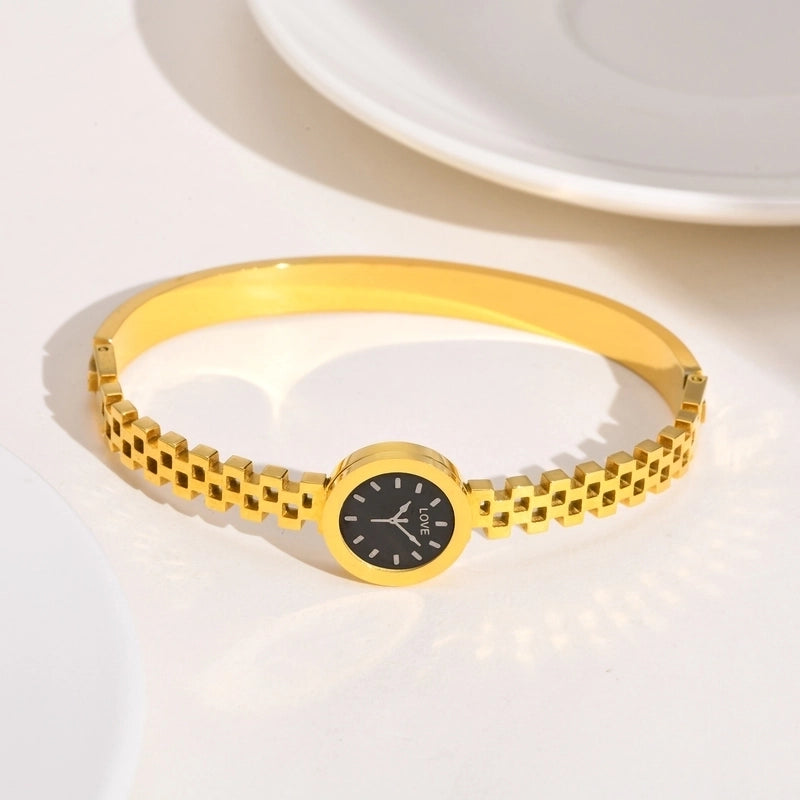 Streetwear Flower Butterfly 304 Stainless Steel Gold Plated Artificial Gemstones Bangle In Bulk