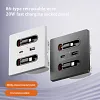 International Electric 20W Fast Charging USB Socket Switch Panel 86 Type Mobile Phone Charging Type-c Home With Retractable Wire