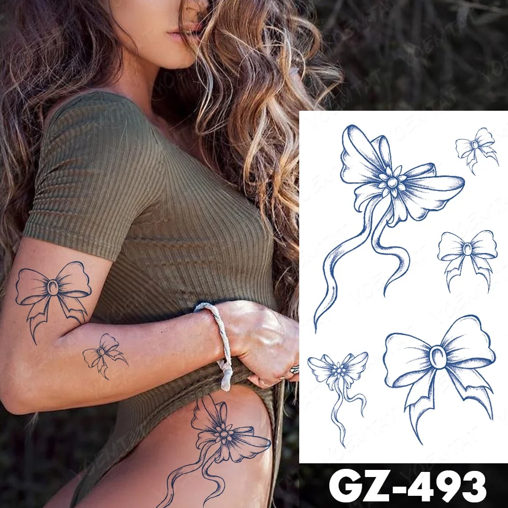 Sdrawing Juice Lasting Ink Waterproof Temporary Tattoo Sticker Genipin Herbal Tatoo Women Body Art Fake Tatto Snake Flower